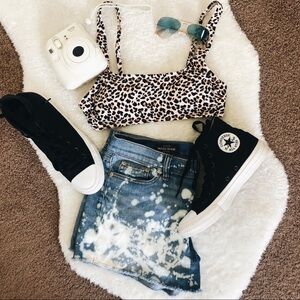 Distressed Tie-Dye J.Crew Denim Shorts